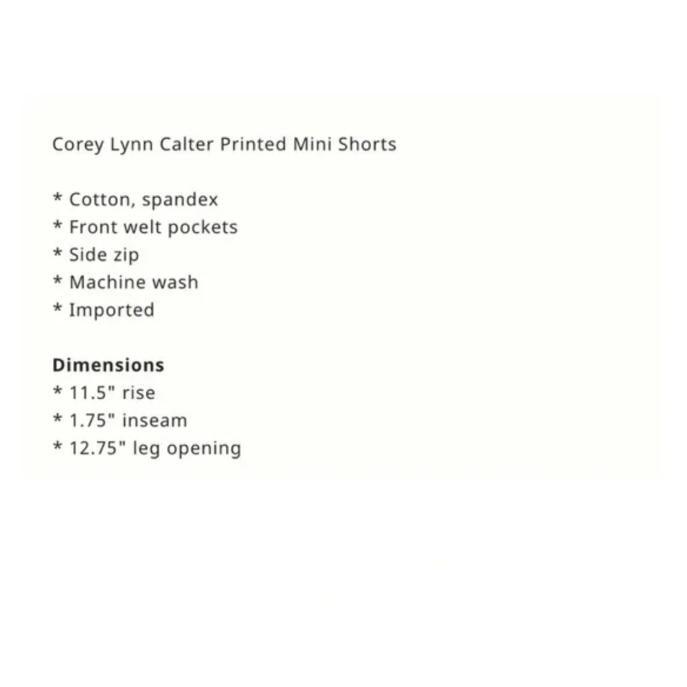 NWT Anthropologie Corey Lynn Calter Black White Printed Mini Shorts - Picture 6 of 6